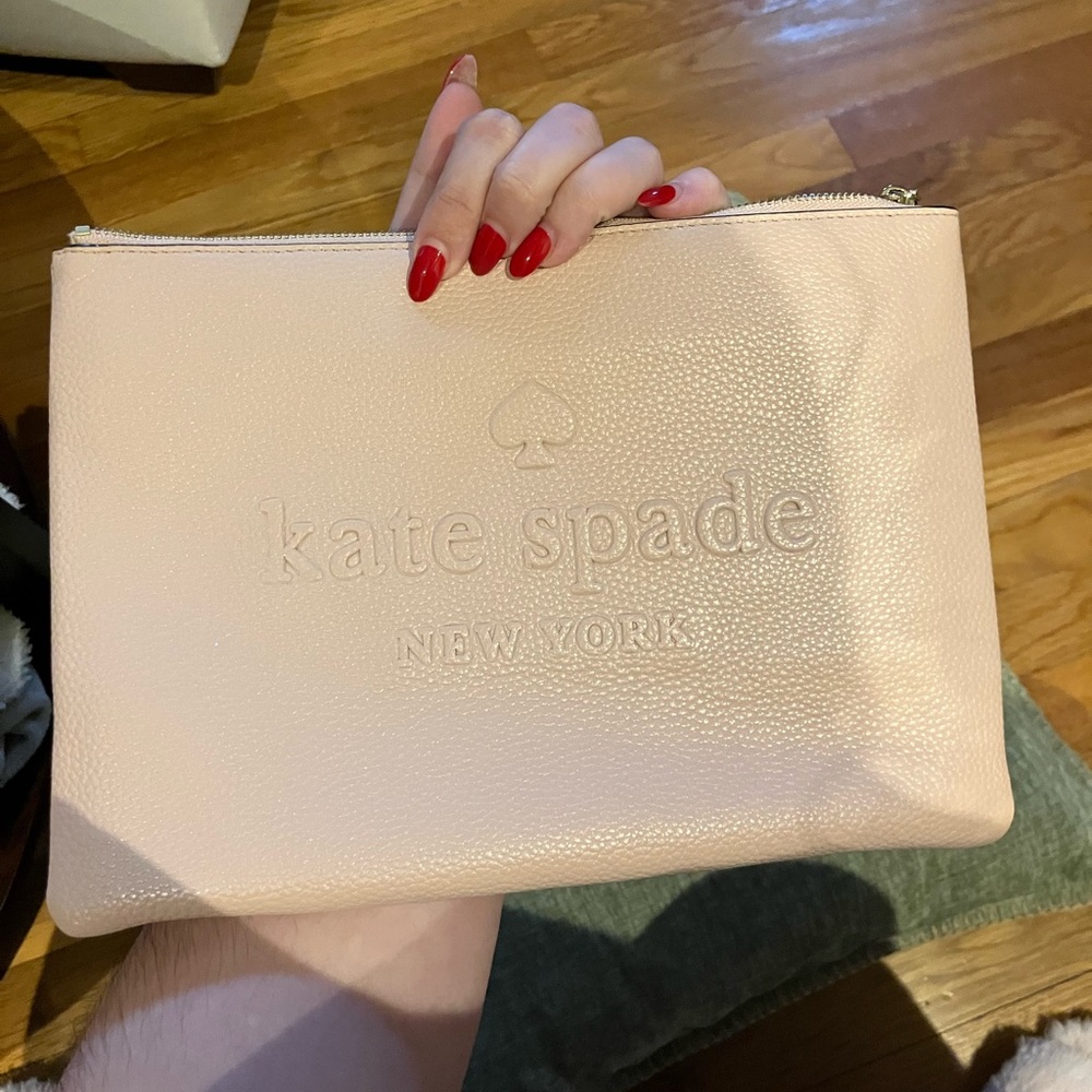 Kate Spade Cream Zippered Clutch